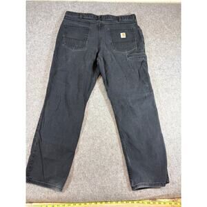 Carhartt Carpenter Pants Black Straight Leg Relaxed Fit Canvas Workwear 38x32
